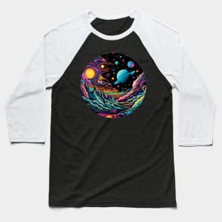 Surrealist space artwork with planets Baseball T-Shirt